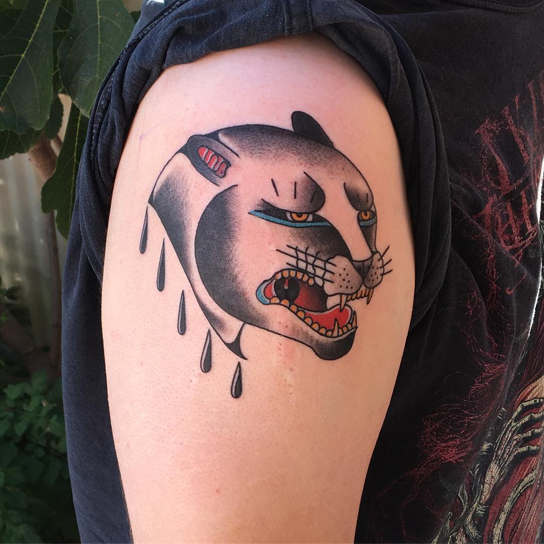 Traditional Panther head, tattoo by Dan Millar @ 1891 ...