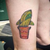Succulent tattoo by Eddie from Pare Eddie Tattoo  Piercing in Tustin CA   Imageix