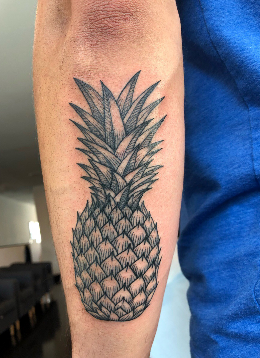 New pineapple tattoo courtesy of Gia at Fatty’s on H ...