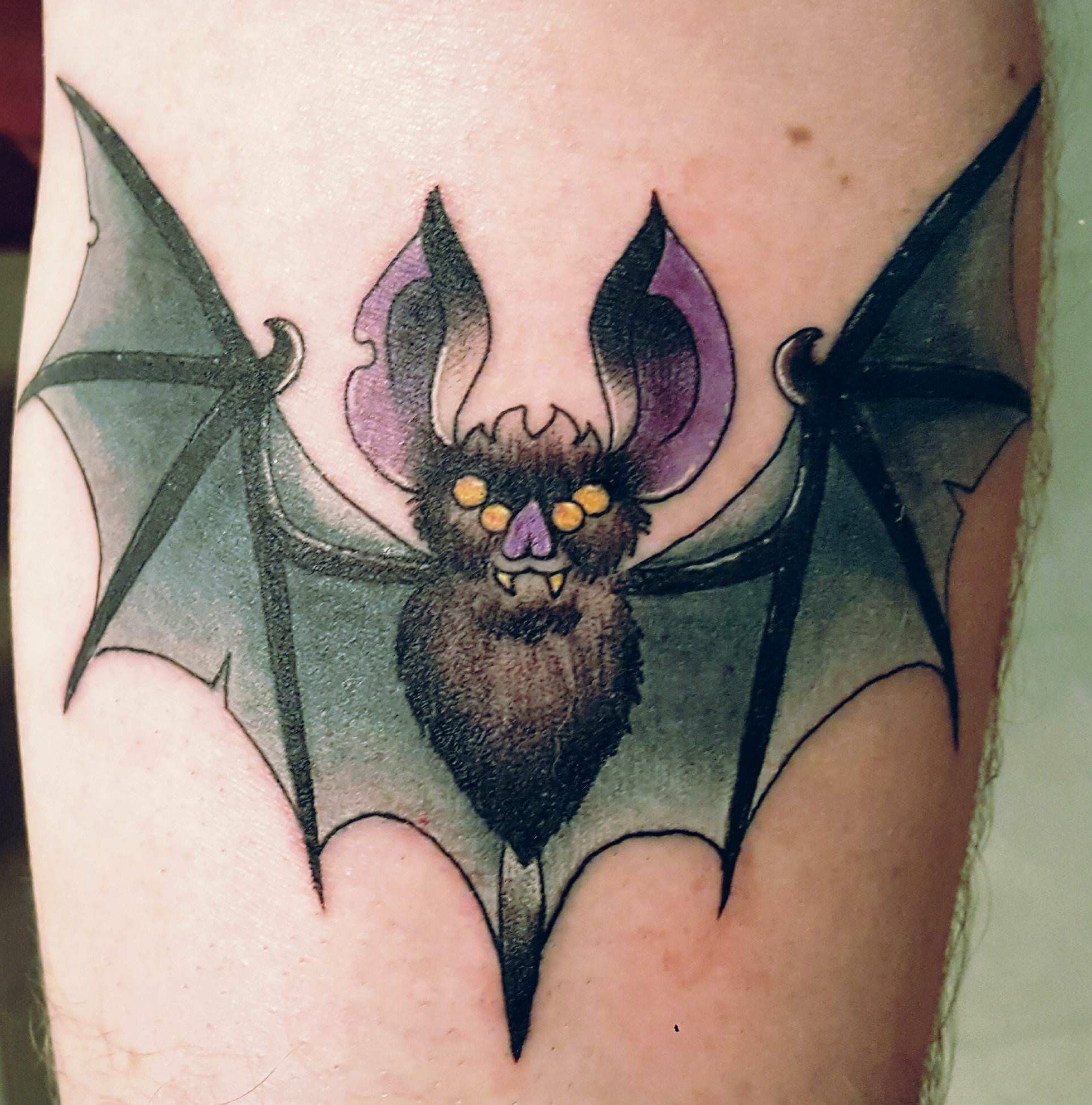 Image Bat forearm piece by Chanty at Six Feet Below, Clearfield, UT #evamig...