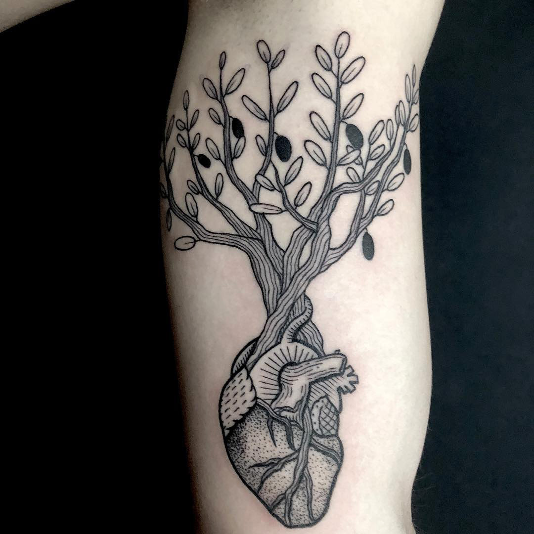 Tattoo tagged with: anatomy, heart, line art, love, facebook, alyx,  blackwork, forearm, twitter, medium size, anatomical heart | inked-app.com